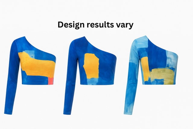 Abstract One-Shoulder Crop Top