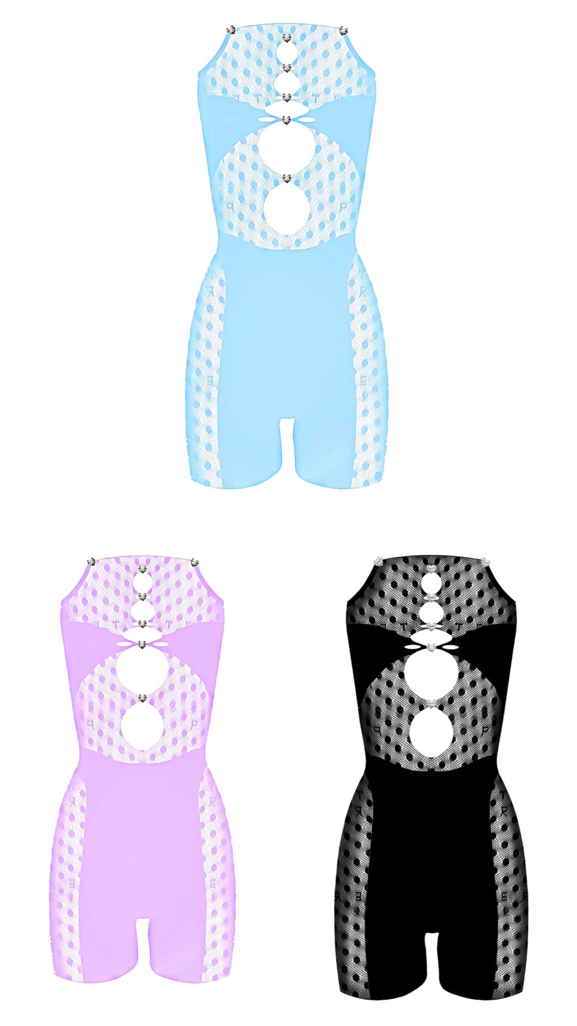 That Girl Mesh Diamond-Studded Romper