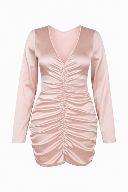 Blush Hour Ruched Mini Dress